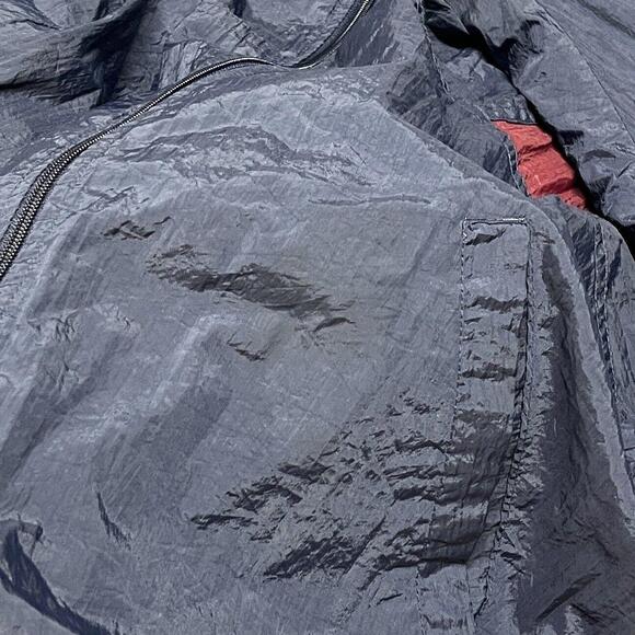 Vintage Russell Athletic Windbreaker Full Zip Jacket Navy Blue Maroon Track Sz L - Picture 8 of 10